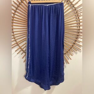 Women’s Free People Dark Blue Wide Leg Silky Pants w/ Pinstripe Elastic Waist ⭐️